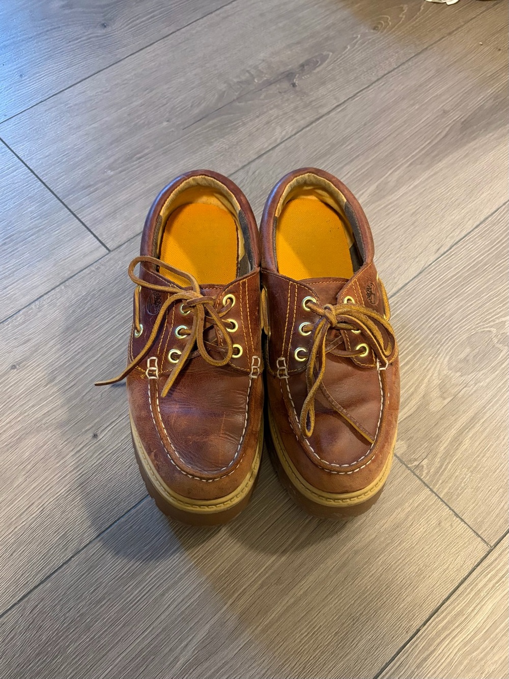 Timberland Brown Leather Platform Shoes